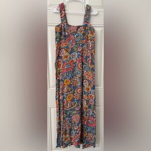 NWT Vince Camuto Women’s M Square-Neck Smocked-Back Maxi Dress Blue Paisley